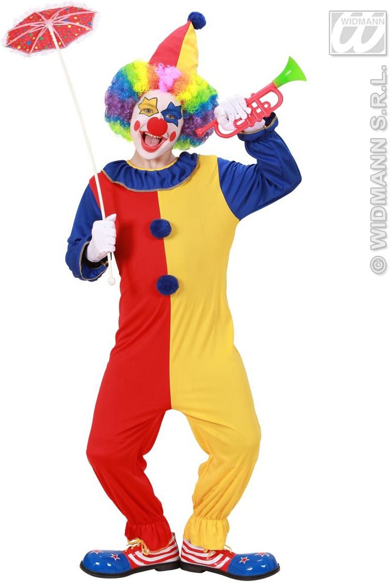 Clown & Nar Kostuum | Clown Lovely Kostuum Jongen | Maat 128 | Carnaval kostuum | Verkleedkleding